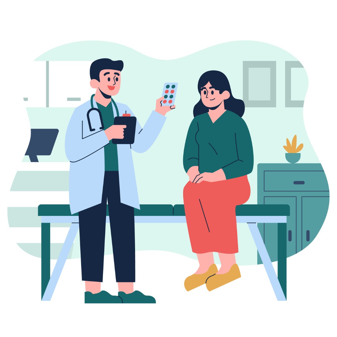 Doctor using tablet to access digital patient records in a modern clinic environment